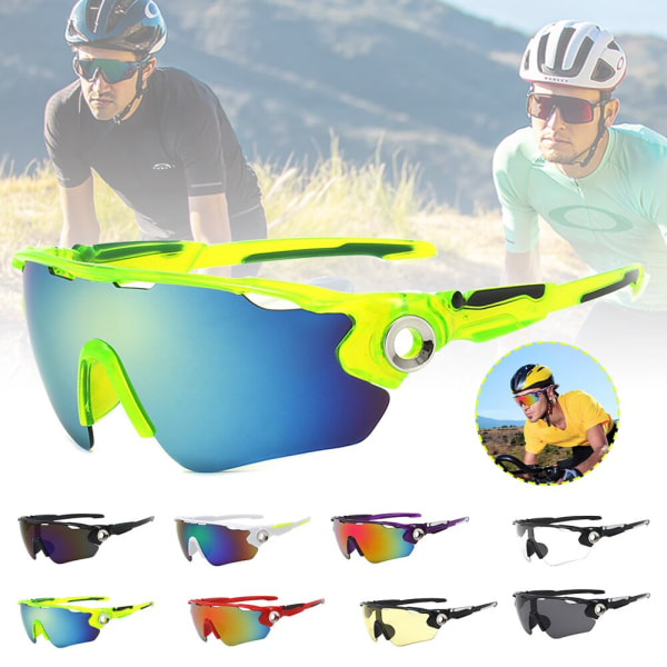 Sykkelbriller 8 Clolors Outdoor Sports Solbriller Herre Dame C Yellow c656  | Yellow | Fyndiq
