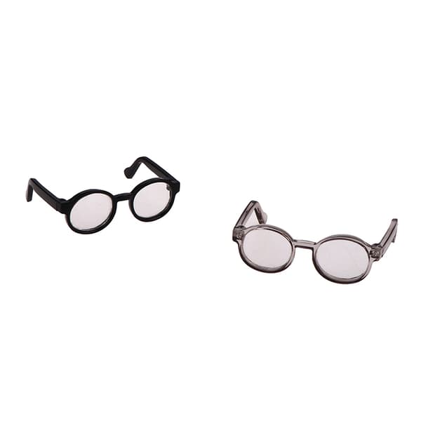 Pehmo-nukkelasit tarvikkeet pyöreä kehys 6,5/9,5 cm silmälasit Clea 5(6.5CM Black)