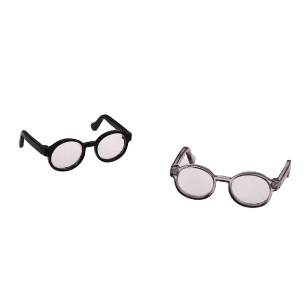 Plysch docka glasögon tillbehör rund båge 6,5/9,5 cm glasögon Clea 5(6.5CM Black)
