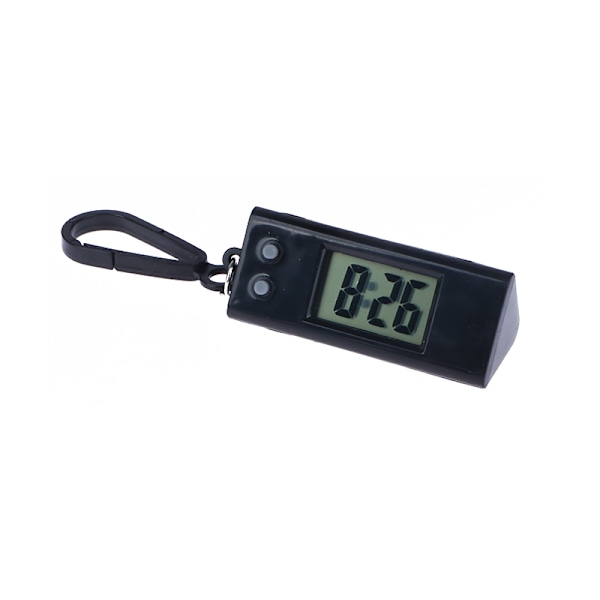 Mini elektroninen watch Unisex opiskelijakellon ripustusavain Black