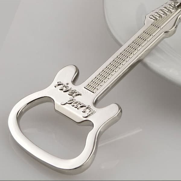 1 X Gitarr Flasköppnare Ring Nyckelring Kedja Metal Bar Vinöl