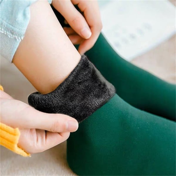 Winter Warm Thicken Thermal Socks Seamless Sock Plus Velvet Flo Green