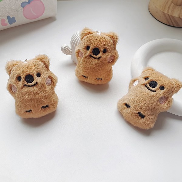 Cartoon Squeak Liten Brun Björnpluch Leksak Nyckelring Ryggsäck Pe 1pc