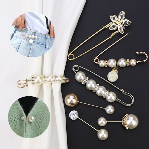 Vaatteet Rintaneulat Pearl Lapel Pin Neulemekko Rintakoru Housut Pi C