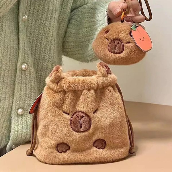 e Capybara plysj snøring lomme nøkkelring lommebok hodetelefon st one size