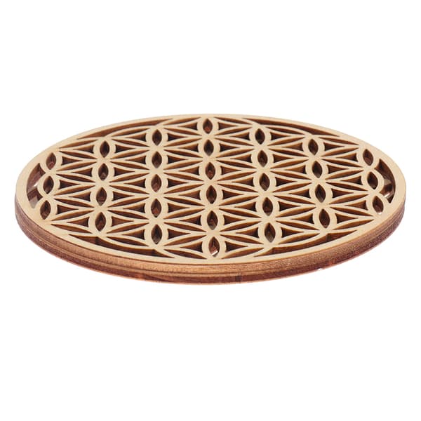 1 STK Creative Chakra Pattern Coaster Tre Livets blomst Naturlig A 1 pc