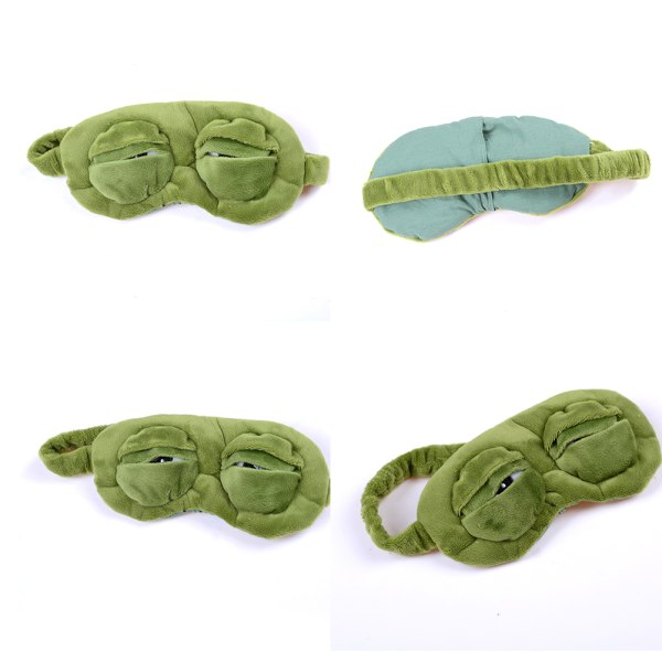 Frø Trist frø 3D Øjenmaske Cover Sove Sjovt Hvile 2 pcs