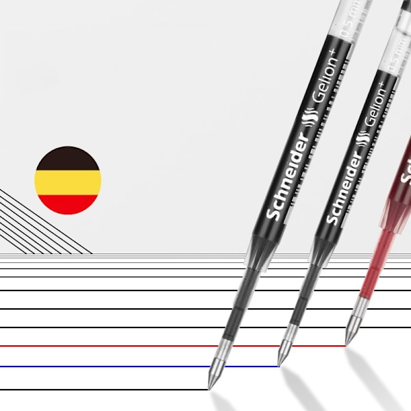 5 stk. Schneider G2 Gelion+ Gelblækpatroner Gel Pen Refill 0,5 m Red