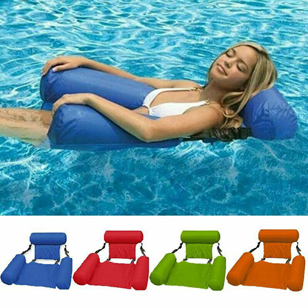 Oppustelig Svømmestol Pool Sæder Sammenfoldelig Vand Be Dark blue