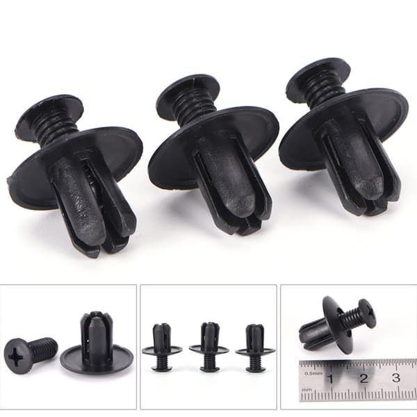 50 stk 8mm Auto Bil Støtfanger Fender Holder Push Black Plastic Cl