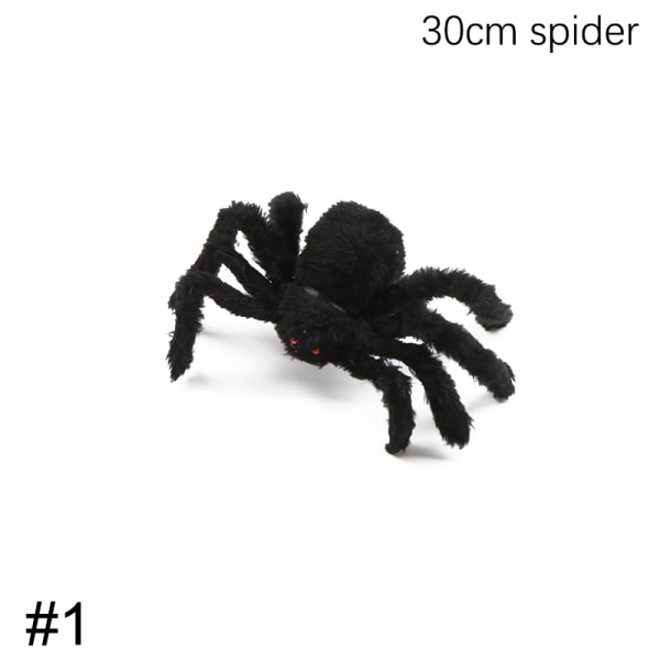 30/60/75/90/125 cm musta hämähäkkiverkko Halloweenin kummitukseen A1(30cm spider)