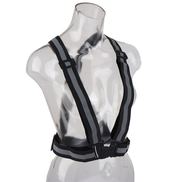 1 stk Sikkerhetsjusterbar Sikkerhetsreflekterende Synlighet Stripet Vest Black 1 PC