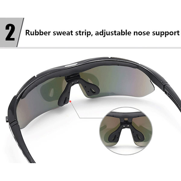 Polarized Sports Men Solbriller Briller Sykkel Riding Protec White
