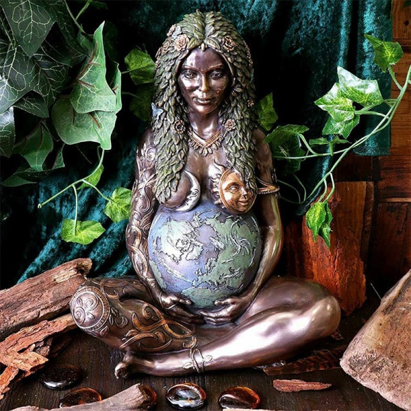 Moder Jords gudinna Staty Polyresin Statyett Moder Jord Sta