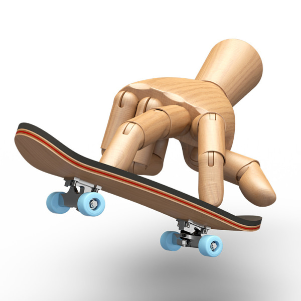 Finger SkateBoard Træ Gribebræt Legetøj Professionelle Stents Fi Light blue