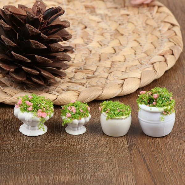 2 stk Dukkehusmøbler 1:12 Tilbehør Mini Grøn Bonsai Fl A2