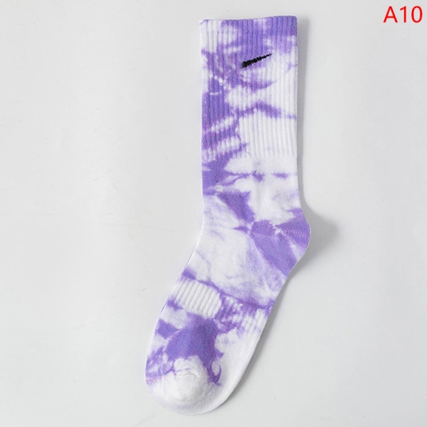 Tie-dye Socks European and Street Ins Hip-hop Tide Brand Coupl Purple