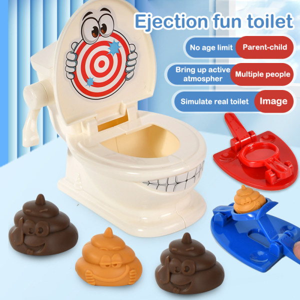 1 Sæt Funny Toilet Spoof Legetøj Katapult Poop Trick Toilet Prop Pa
