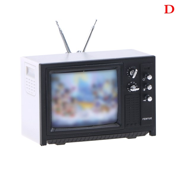 DollHouse Miniatyyrikoristeet Mini retro-TV-lelukoristeet D