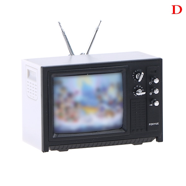 DollHouse Miniatyyrikoristeet Mini retro-TV-lelukoristeet D