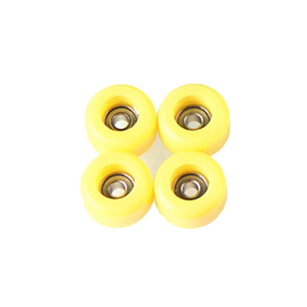 4 stk/sett PU+metalluretan CNC-lagerhjul for trefinger Yellow