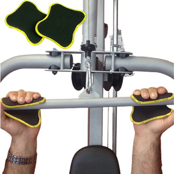 1 Par Gummi Grip Pads För Tyngdlyftning Gym Workout Handskar El black