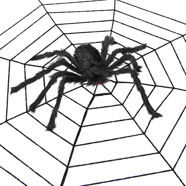 30/60/75/90/125 cm musta hämähäkkiverkko Halloweenin kummitukseen A4(90cm spider)