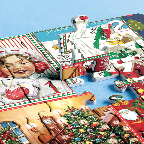 24 stk jule adventskalender tegneseriepuslespil til børn voksne