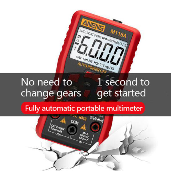 ANENG M118A Digital Multimeter Bærbar AC/DC Tester Mini Resit onesize