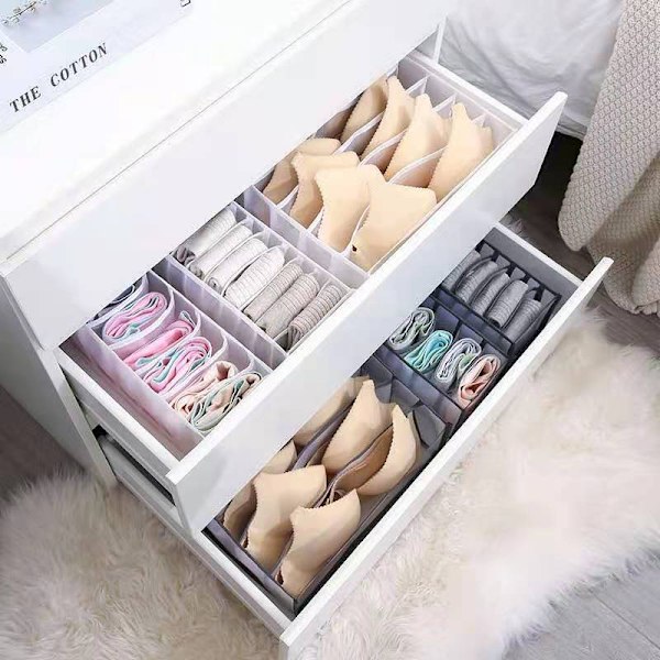 Underkläder BH Organizer Förvaringslåda Drawer Closet Organizers Di White 11 grids