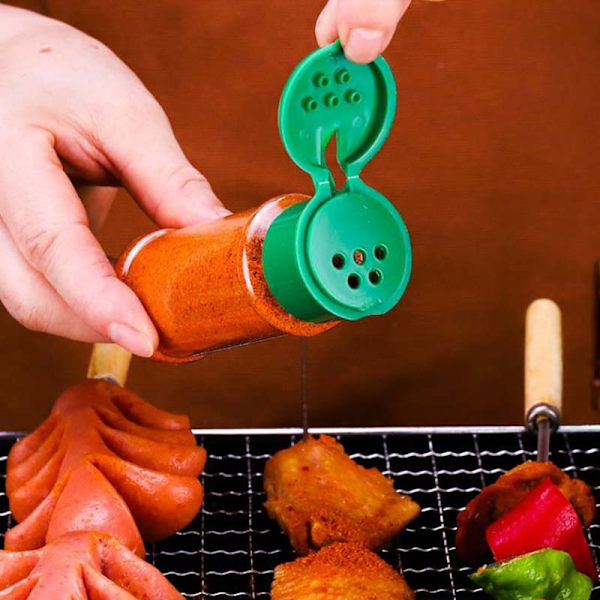 5 stk Plastic Krydderi Salt Peber Shakers Krydderi Jar BBQ Condime Green
