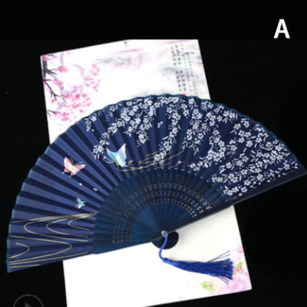 Stil Fläktmönster Vikbar Vikbar Handhållen Flower Fan Dam P A