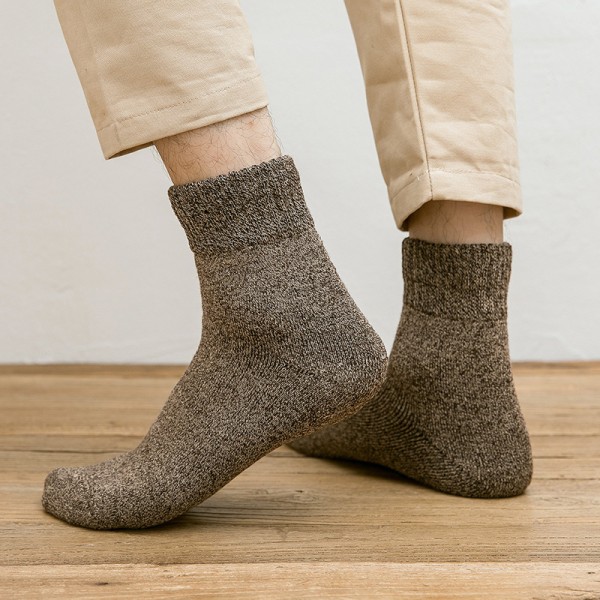 Vintervarma herrstrumpor Tjocka Andas Casual Business Sock Coffee