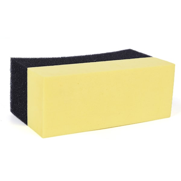 Autohjulborste Svampverktyg Applikator Speciell för Däcknav Yellow+black 10*6*4cm