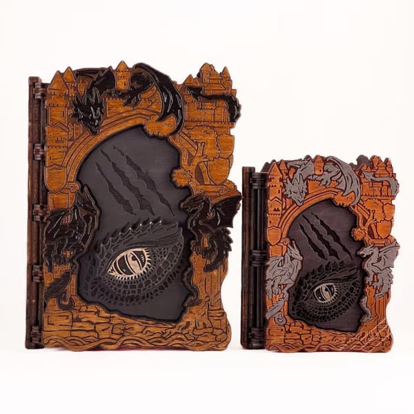 Grimoire Gaveeske. Drage Oppbevaringsboks Dragemønster Tre S