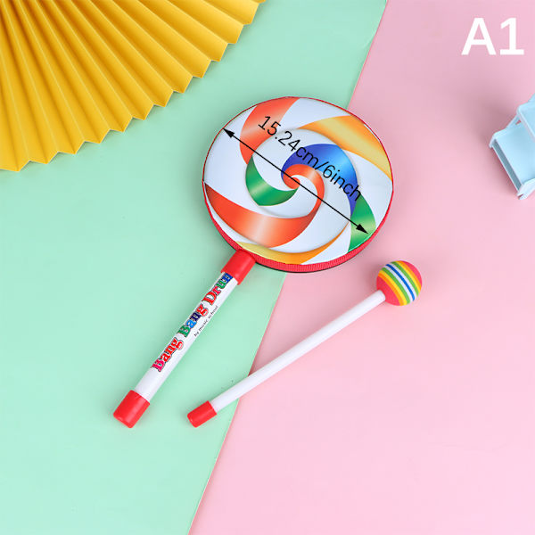 Lollipop Handtrumma Slagverksinstrument Spädbarnsmusikleksaker T A1