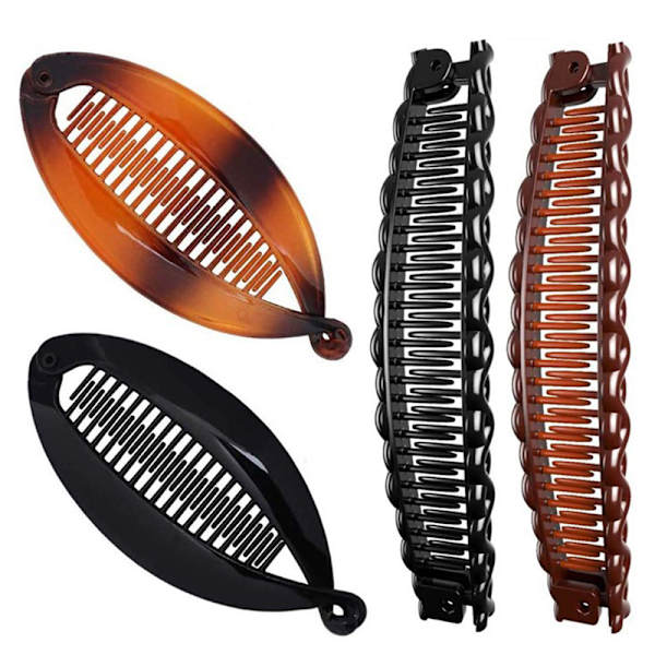 1Set Fish Shape Hair Claw Clips Banana Barrettes Hiusneulat Hiukset A7