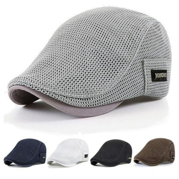 Cabbie Flat Cap Pustende Mesh Newsboy Beret Ivy Cap Gray