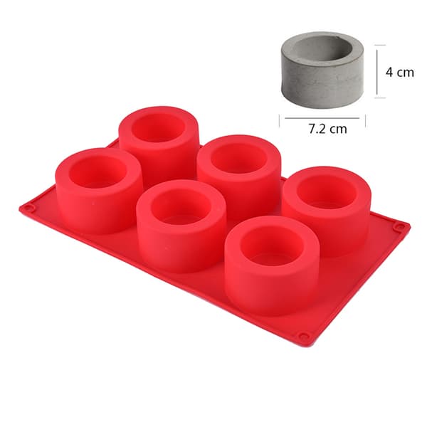 6 Hål Betongformar Molds Suckulent s Pot Silikon Mol onesize