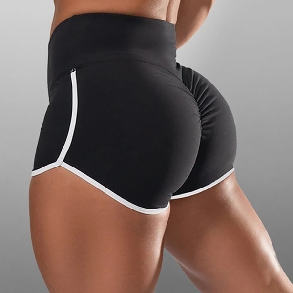 2020 New Women Gym Fitness tettsittende Yoga Shorts Hip Elasti Black XL