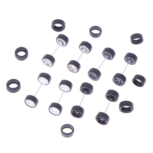 1 set DIY fordonsleksaker 1:64 bilhjul för gummidäck med whee C