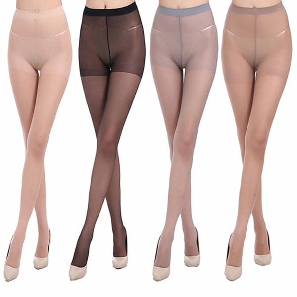 Dam Sexiga Ultratunna Tights Svarta Strumpor Dam Elastisk Hig White