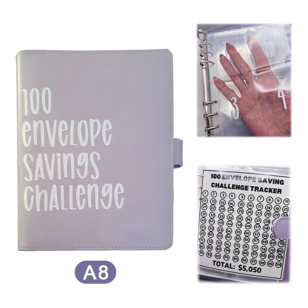 100 Envelope Challenge Binder Helppo ja hauska tapa säästää 5 dollaria A9
