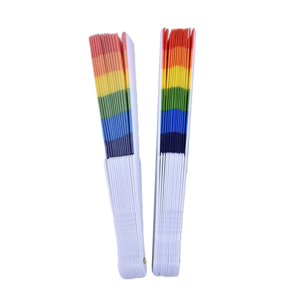 Rainbow Tuuletin Kädessä pidettävä kokoontaitettava viuhkatanssi koristeeksi tuuletin Art 1 pc