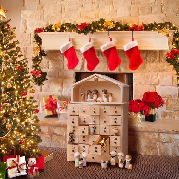 Redningsmanden – Julekrybbe Adventskalender Beige