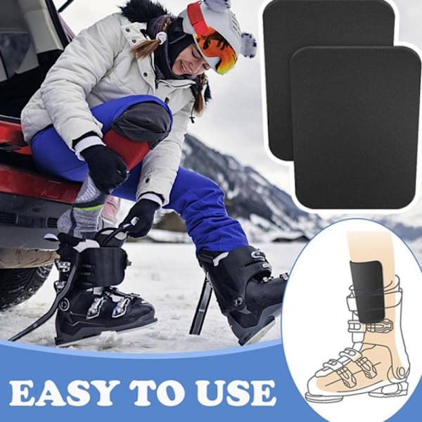 Ski Leggbeskyttelse 4 Stykker Støvel Liner Beskyttelse Polstring Elastisk Snowboard Black