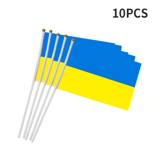 Ukrainan käsilippu 14*21cm Ukrainan käsilippu muovilla 10PCS 6b4c | 10PCS |  Fyndiq