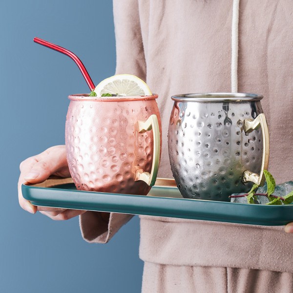 530ml Moscow Mule Kobberkrus Metallkrus kopp Skinke i rustfritt stål A2