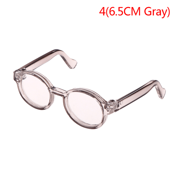 Plys dukkebriller tilbehør Rundt stel 6,5/9,5 cm Eyewear Clea 4(6.5CM Gray)