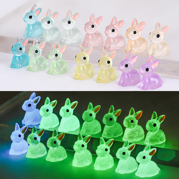 5 stk Mini Lysende Micro Ornaments Miniatyr Dyr Pottet Des A5